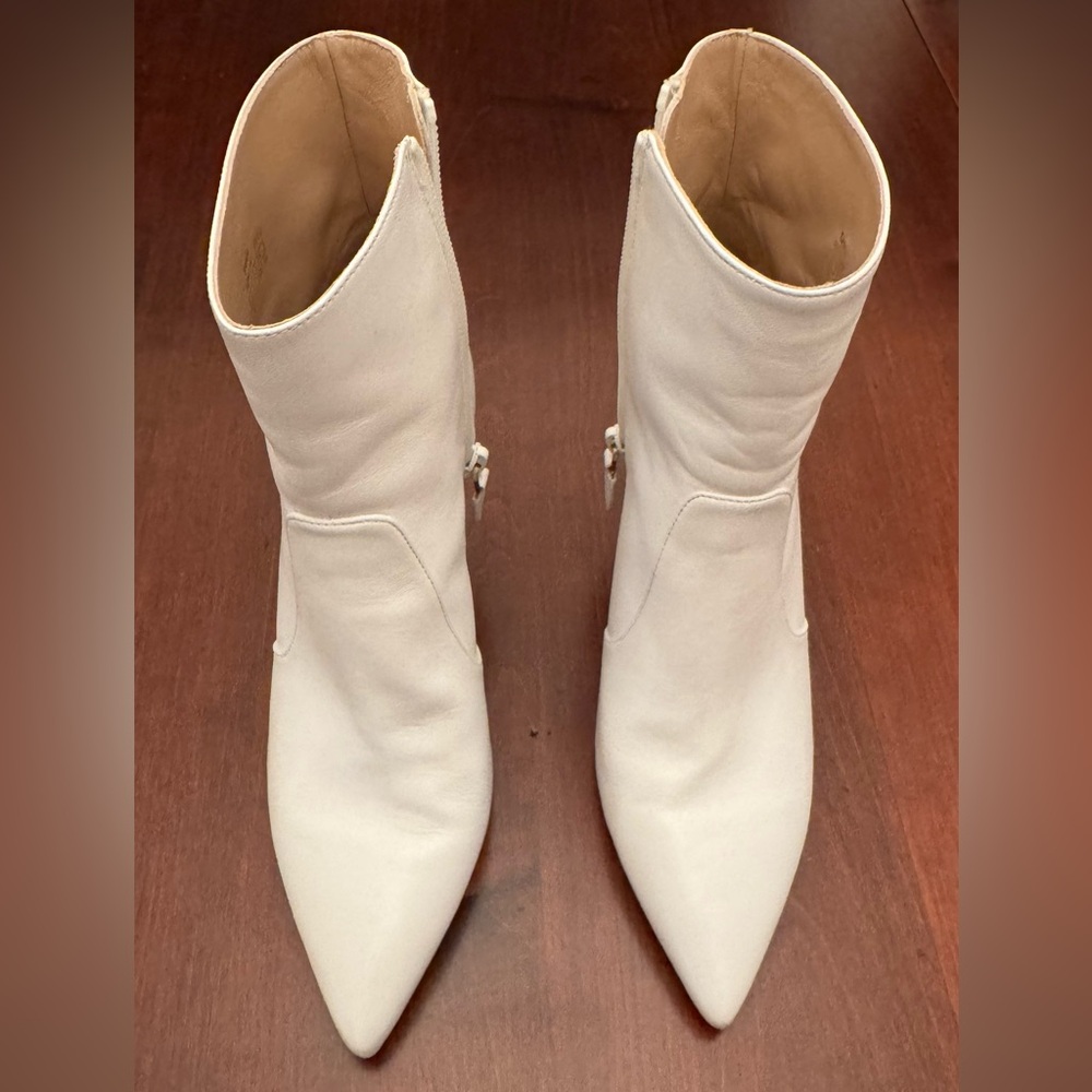 Stuart Weitzman MELENA 75 White Ankle Booties